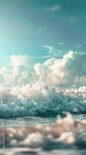 Dreamy seascape with blurred waves