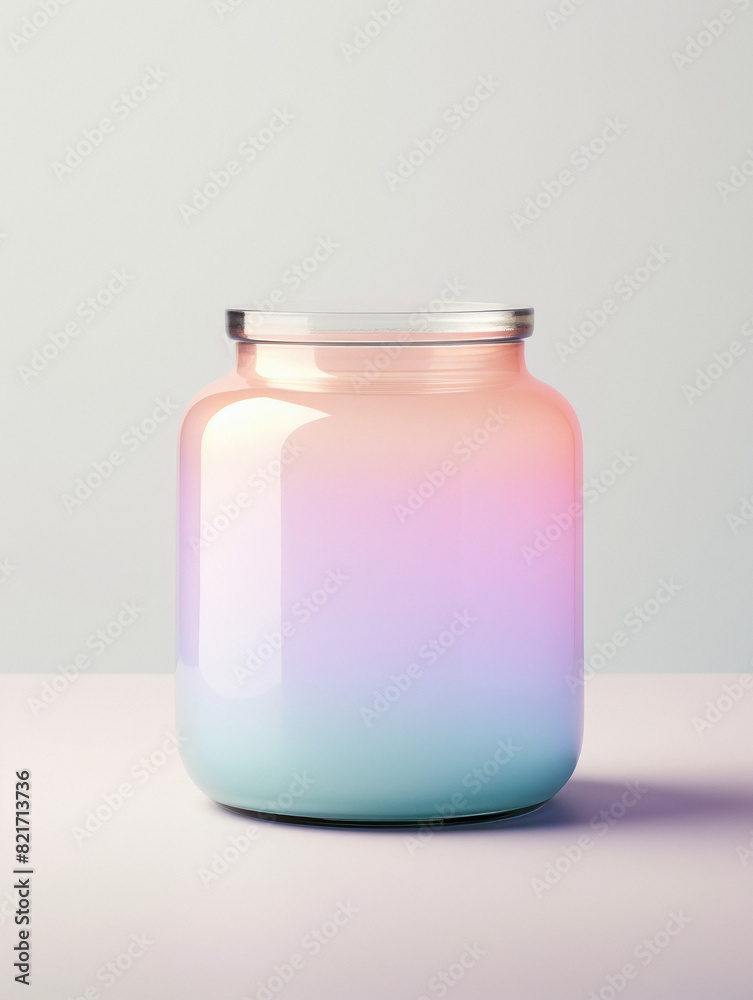 Beautiful minimalistic jar, pale gradient background Beautiful minimalistic jar, pale gradient background
