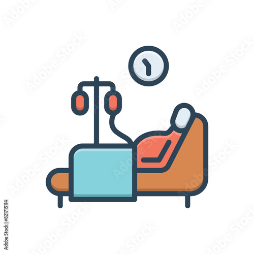 Color illustration icon for patient