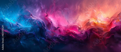 Abstract colorful background. Swirls of bright pink and deep gold intertwine, creating a mesmerizing dance of contrast and warmth, like petals floating on a golden pond. photo