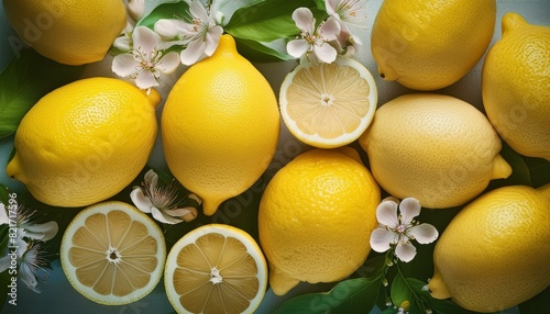 Composition de citrons et de fleurs