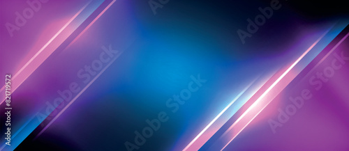 The background is a stunning mix of blues and purples, illuminated by glowing lines. It creates a captivating visual effect with hues like electric blue, magenta, and violet