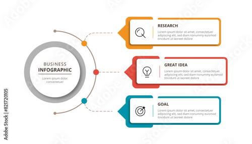 Infographic design 3 options or steps with icons. Infographic business concept Can be used for info graphics, flow charts, presentations, web sites, banners.