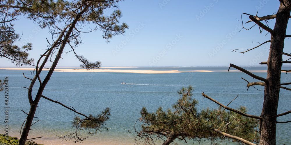 Dune du Pilat french biggest sand dune in Europe from corniche road Dune du Pilat french biggest sand dune in Europe from corniche road
