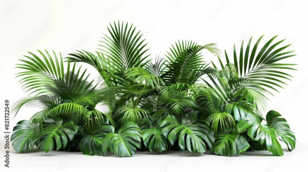 Fototapeta premium Green palm foliage cut out white background