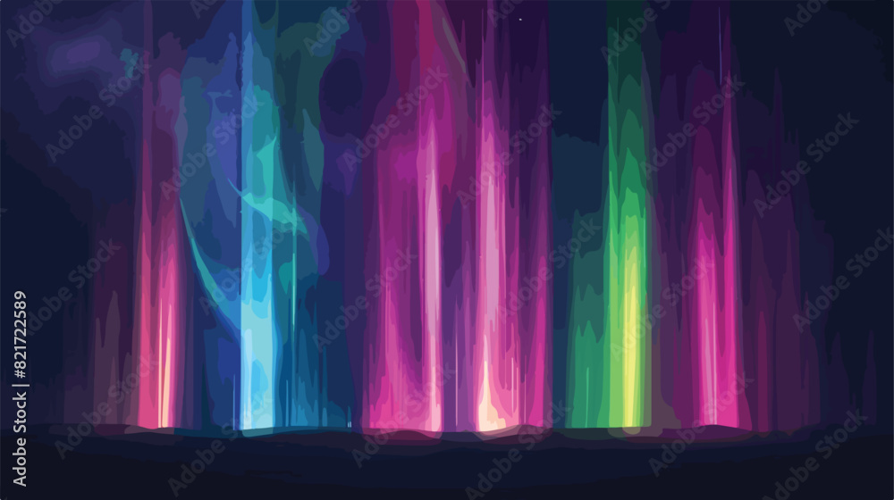 Colorful aurora borealis with neon glowing effect 