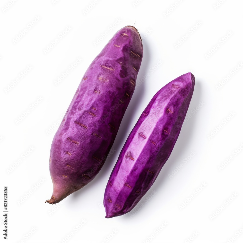 Purple sweet potato on white background. Purple sweet potato on white background.