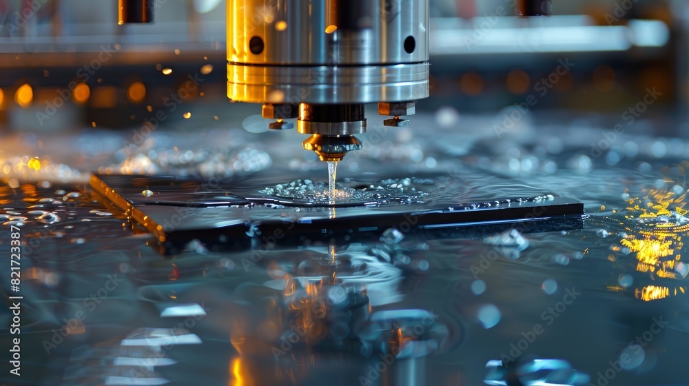 Cutting-edge laser cutting technology at work on electronic components in a modern manufacturing facility. Generative Ai Cutting-edge laser cutting technology at work on electronic components in a modern manufacturing facility. Generative Ai
