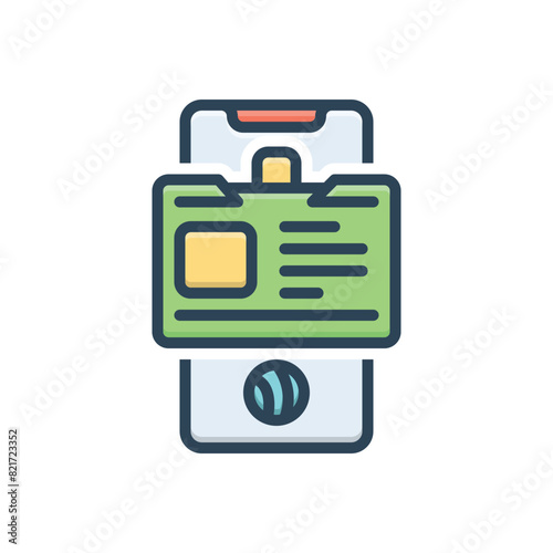 Color illustration icon for identity