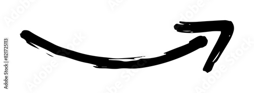 Curved hand drawn arrow vector