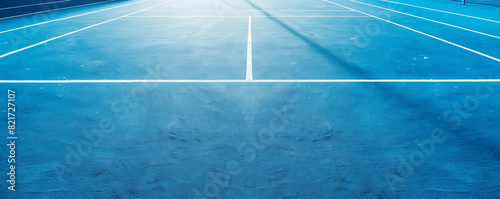 Simple line in a Sport field court background. blue Ground surface with white lines.