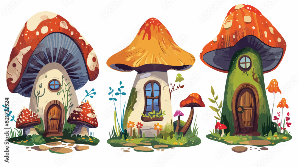 Fantasy fairytale gnome or animal mushroom house. Car