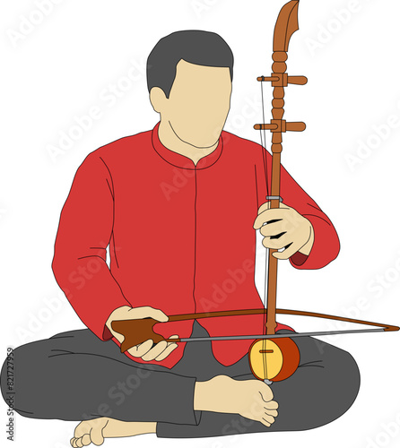 Erhu Flat Design Vector Illustration