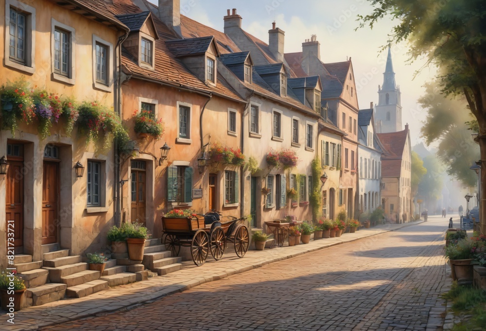 Fototapeta premium European Town Street Scene