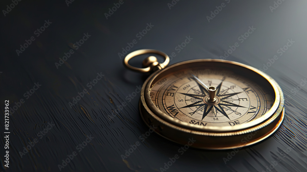 A compass is a tool used for navigation and orientation that shows direction relative to major geographic directions on a black isolated background A compass is a tool used for navigation and orientation that shows direction relative to major geographic directions on a black isolated background