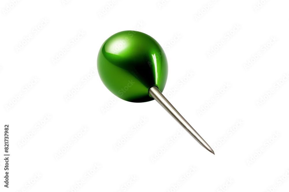 Green pin isolated on transparent background. Green pin isolated on transparent background.
