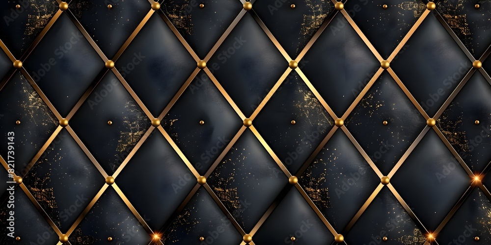 Fototapeta premium Seamless Luxury Golden Black Diamond Pattern Elegant Sophisticated Corporate Background Concept