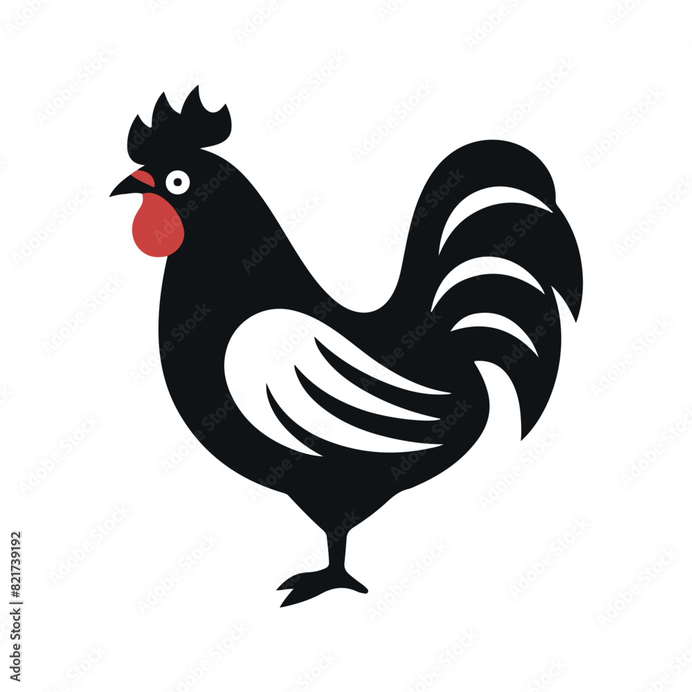 Chicken logo art design, vector illustration on white background Chicken logo art design, vector illustration on white background