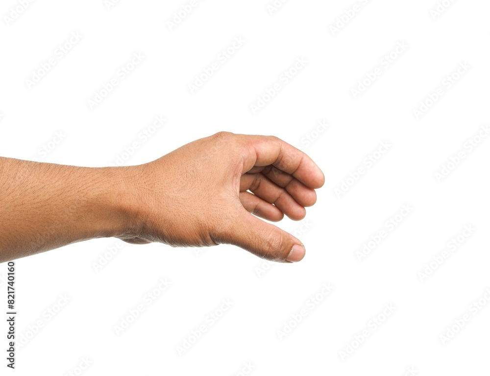 Man's hands gesture as if holding something such as a water bottle, isolated on white background. Man's hands gesture as if holding something such as a water bottle, isolated on white background.