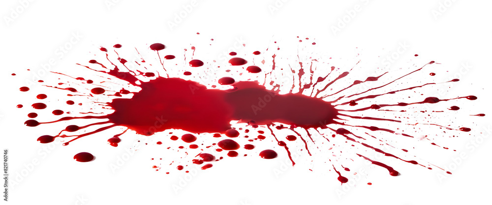 Background separated image Natural drops of blood and splashes white background Background separated image Natural drops of blood and splashes white background