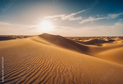 Landscape with sand dunes in the desert