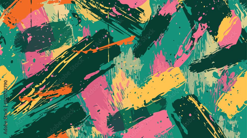 Abstract seamless pattern with colorful rough smears