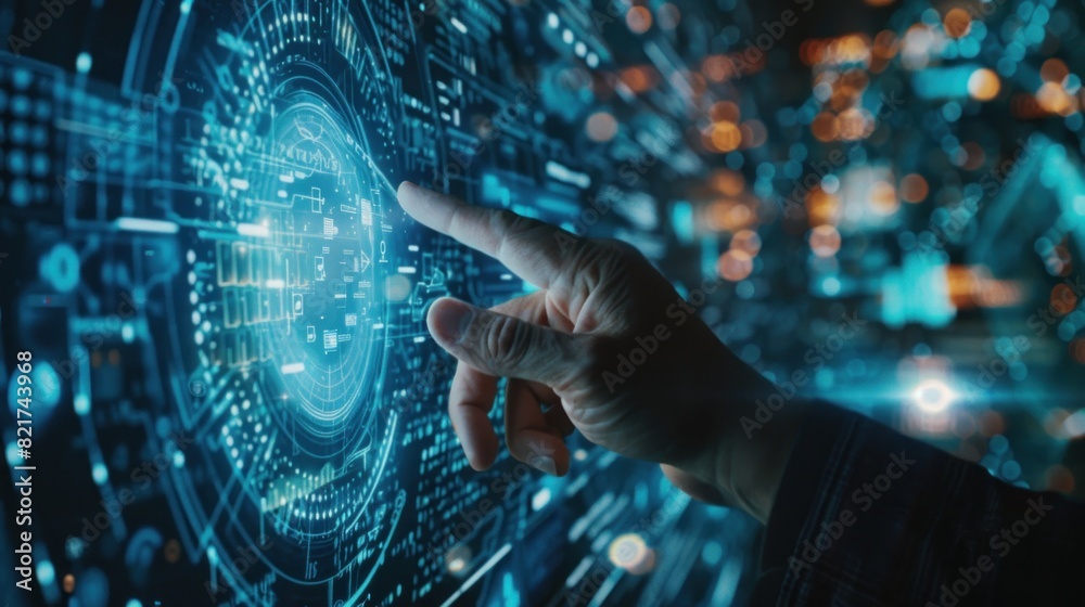 AI Artificial Intelligence, Data Science, Information technology concept. Businessman touching on AI machine learning on virtual screen with big data, computer code. AI Artificial Intelligence, Data Science, Information technology concept. Businessman touching on AI machine learning on virtual screen with big data, computer code.