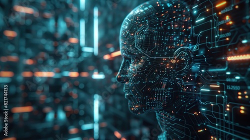 AI is utilized by business professionals for tasks such as data analysis and coding computer languages with digital brains  often involving machine learning displayed on virtual screens.