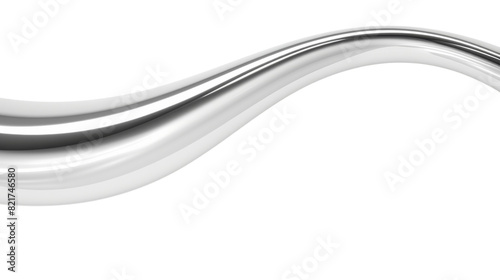 3d silver curve isolated on transparent background
