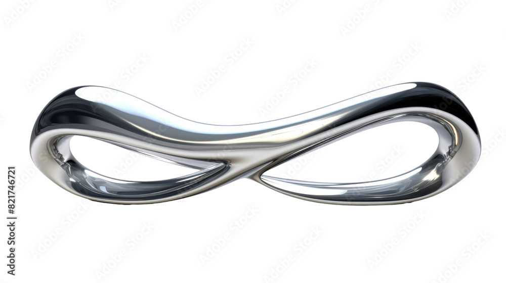 3d silver curve isolated on transparent background