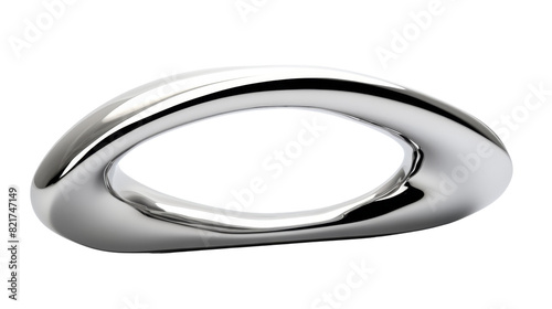 3d futuristic silver curve isolated on transparent background