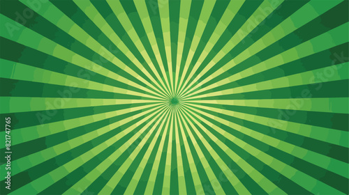Green psychedelic background with rays lines or strip