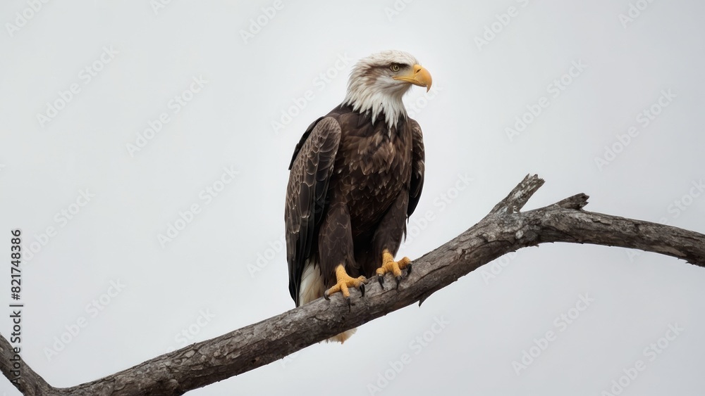 Obraz premium Eagle fly in snow Mountain Sit on Branch