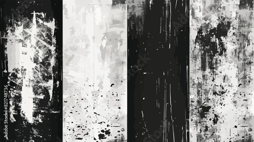 Grunge texture Four . Four of different black and white