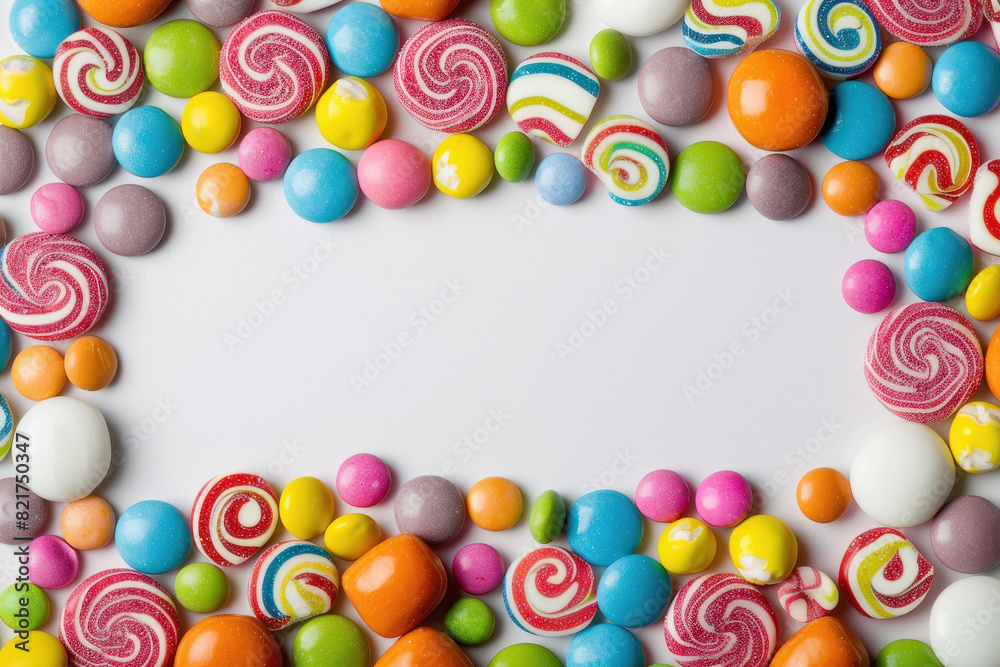 Colorful candies on white background Colorful candies on white background