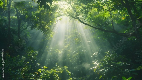 Enchanting Forest Bathed in Sunlight Capturing the Beauty and Essence of Nature s Harmonious Embrace