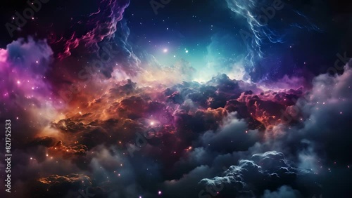 Galaxy space dust universe with nebula with stars , Clouds of gaseous dust in outer space , Space Background photo