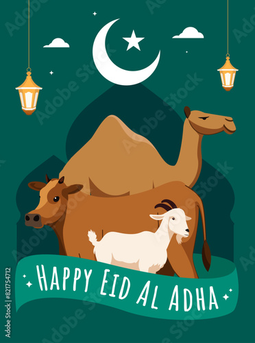 Eid Al Adha Banner Design Vector Illustration