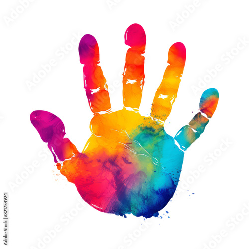  Colorful hand print