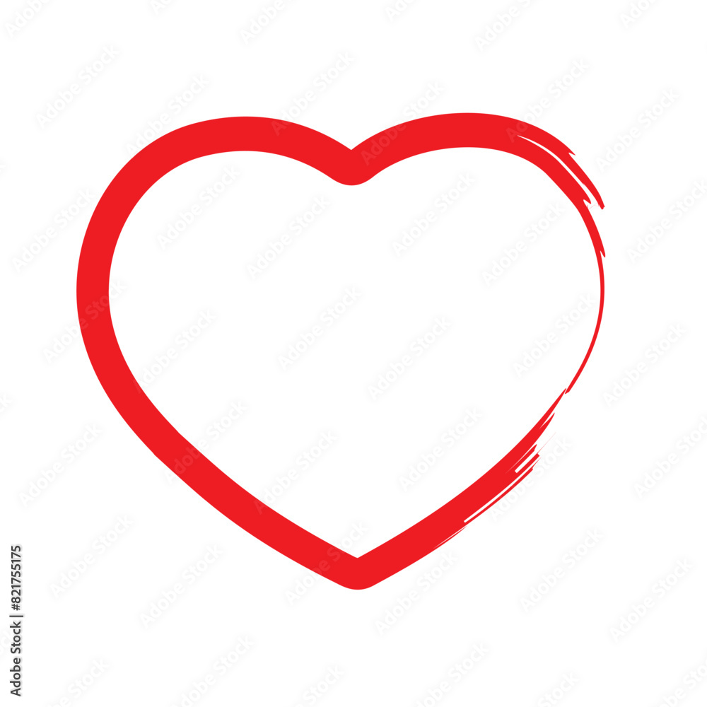 Vector Heart shape frame with brush painting isolated on white background. Vector illustration. EPS 10 Vector Heart shape frame with brush painting isolated on white background. Vector illustration. EPS 10