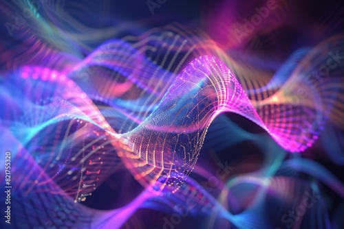 Abstract visualization of quantum wave-particle duality © tantawat