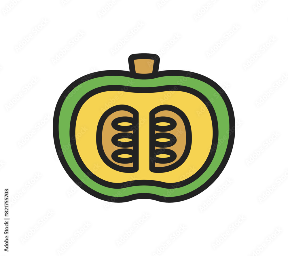 Fototapeta premium シンプルなカボチャのイラスト