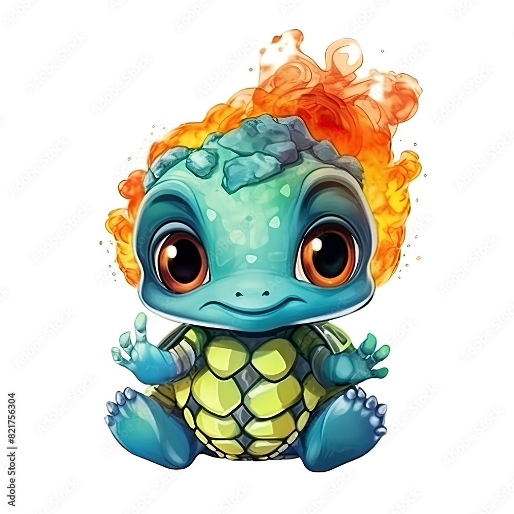 Art illustration Character Cute turtle isolated background Art illustration Character Cute turtle isolated background