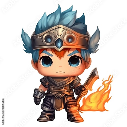 Art illustration Character Cute Warrior isolated background