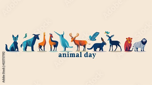 world animal day design template animal illustration. animal silhouette design. 
