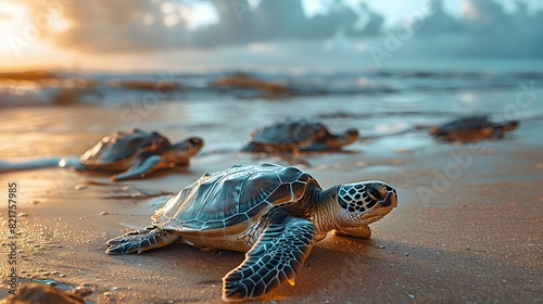 Peaceful Beach Sanctuary for Nesting Sea Turtles Showcasing the Need to Protect Coastal Ecosystems and Marine Life © Thares2020