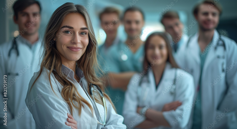 United in Care: Smiling Doctors Illuminate the Hospital Hallway