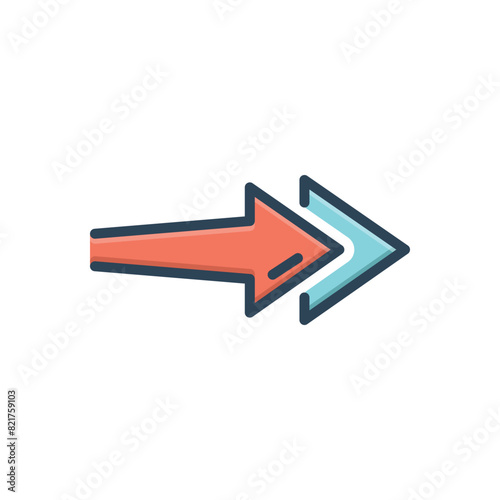 Color illustration icon for right
