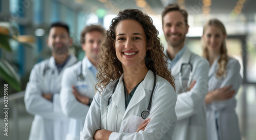 United in Care: Smiling Doctors Illuminate the Hospital Hallway
