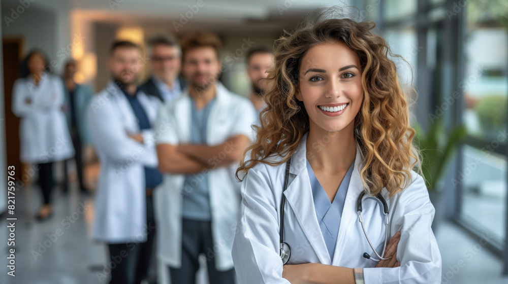 United in Care: Smiling Doctors Illuminate the Hospital Hallway